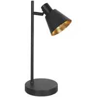 Steinhauer Lampe de table Oeroe noir avec or