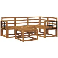vidaXL Ensemble de salon de jardin 5 pièces en bois d'acacia massif, finition naturelle