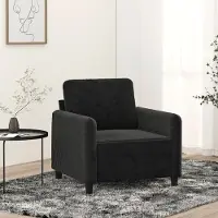 Prolenta Maison Exclusive - Fauteuil noir 60 cm velours