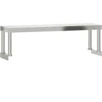 vidaXL Tablette d'appoint pour table de cuisine 110x30x35 cm acier inoxydable