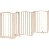 Syfax Barrière pour chien avec porte pliable 6 panneaux 300 cm Bois de peuplier