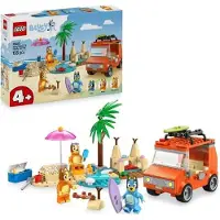 LEGO Bluey Les Vacances et le Voyage en Voiture, Jeu de Construction 4 ans, Minifigurines Bluey Bingo Chilli, Voiture et Accessoires