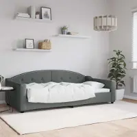 Prolenta Lit de jour exclusif, couleur gris foncé, 100x200 cm, revêtement en tissu