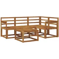 vidaXL Ensemble de salon de jardin 5 pièces en bois d'acacia massif, finition naturelle