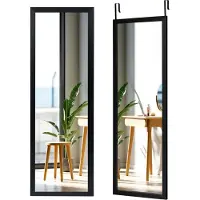 Northix Miroir mural 120 x 37 cm avec crochets de suspension réglables en hauteur, miroir pour chambre à coucher