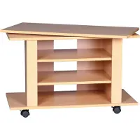 Wohnling Banc TV HiFi en hêtre Table TV pivotante & à roulettes 75 x 38 x 51 cm ; WL1.340