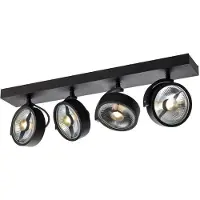 SLV Spot de plafond Kalu 4 lumières noir