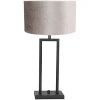 Steinhauer Lampe de table Stanger velours argenté avec du noir