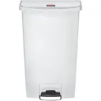 Rubbermaid poubelle à pédale Slim Jim 68 litres blanc