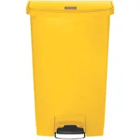 Rubbermaid Poubelle à pédale Slim Jim à marche avant, beige, 68 L