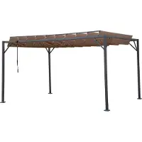 HABITAT ET JARDIN Pergola bioclimatique en tissu "Lodge" 3 x 4 m - Taupe