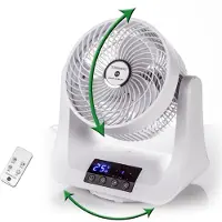 Macom Ventilateur Tornado 993 avec double oscillation et 3 vitesses, télécommande