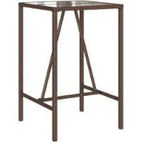 vidaXL Table de bar de jardin marron 70x70x110 cm Poly rotin