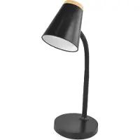 Emos Lampe de table LED TARA 4,5 W, 280 lm, blanc neutre 4000K, flexible avec 1,6 m de câble, prise Euro, CRI>85, 30000h de durée d'éclairage, noir, Z7641B
