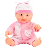 Huismerk CUTE BABY 02023A - Poupée bébé rose, poupée bébé petite habillée, env. 22,5 cm
