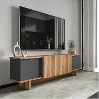 Skye Decor , Diana - Anthracite, Noyer, Meuble TV, Anthracite, PANNEAUX DE PARTICULES 100 % REVÊTUS DE MÉLAMINE, 180 x 33 x 50 cm