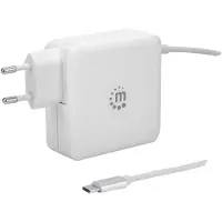 Manhattan 180245 USB-Netzteil mit USB-C-Kabel PD+USB-A Ladeport wei