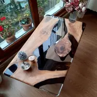 AEA Table basse rectangulaire de luxe Design Bois Marron Meubles Salon Tables basses