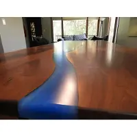 AEA Table à manger Design Table moderne Mer Océan Rivière Meubles 220x90 Résine Epoxy