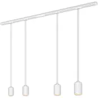 Briloner Système de rails Rail, kit complet, 4 pendules GU10, alimentation, blanc, 1,5 m