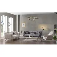 AEA Ensemble de canapés design 3+3+1 sièges Canapé Coussin Ensemble de velours Gris