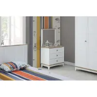 AEA Commode avec miroir Armoire commode en bois Chambre d'enfant Blanc Armoire en bois