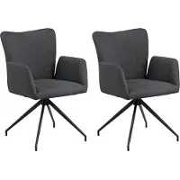 Zesso Smuk Chaise de salle à manger pivotante Kylie gris foncé - 2 pièces
