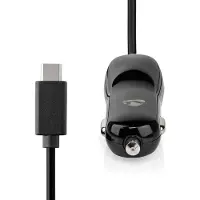 Nedis Chargeur de voiture | 18 W | 1x 3,0 A | Nombre de sorties : 1 | Câble USB-C (rapide) | 1,00 m | Sortie à tension unique.