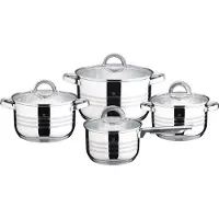 Berlinger Haus Set de casseroles en acier inoxydable Vaisselle 8 pièces Gourmet-Linie BL-3115