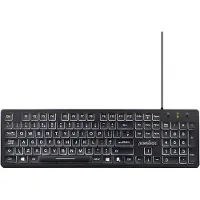 Perixx PERIBOARD-317 PERIBOARD-317, DE, clavier rétro-éclairé, USB filaire, gros caractères d'imprimerie, noir