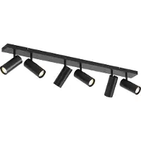 QAZQA Plafonnier moderne noir 102cm 6 lumières réglable - Renna