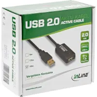 InLine 34605I Rallonge active USB 2.0, avec amplification du signal "Repeater", prise A à prise femelle A, 5m