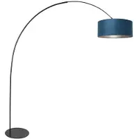 Steinhauer Lampadaire Curve noir avec abat-jour bleu Ø 50cm