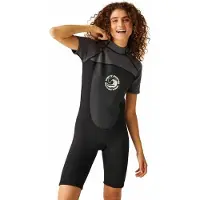 Regatta Rwm022 2 Mm Woman Short Sleeve Back Zip Shorty Noir 14-16 Femme