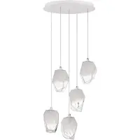 Nova Luce Ice - lampe suspendue - Ø 39 x 180 cm - blanc et transparent