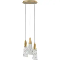 Nova Luce Kovac - lampe suspendue - Ø 25 x 180 cm - or brossé et transparent