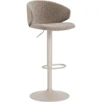 Ebuy24 Ella tabouret de bar fonction pivotante et vérin à gaz bouclé beige.