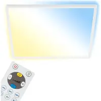 Briloner CCT Panneau LED LEUCHTEN SLIM, 22 W, 3000 lm, IP20, blanc, plastique, dimmable, avec télécommande, CCT, 42 x 42 x 2,8 cm