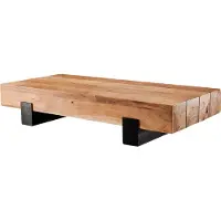Wohnling Table basse SORON 130x25x59cm acacia massif / métal