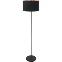 Mexlite Lampadaire - noir - NOOR - métal textile - lampe d'ambiance - E27 - 4436ZW -