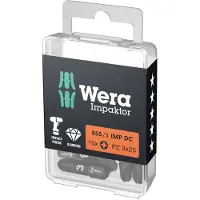 Wera Embout d'insertion 1/4 pouce PZ3 25 mm 10 pièces