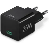 Hama Chargeur rapide, USB-C, PD/Qualcomm, mini-chargeur, 25 W, noir