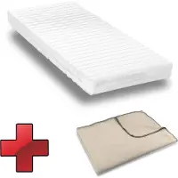 Sleezzze Matelas en mousse froide K16 80 x 200 cm, hauteur 16 cm, degré de fermeté H2/H3 + couverture douillette Sleezzz Smart 150 x 200 cm