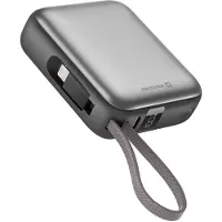 Swissten , Batterie externe 10000mAh avec câble USB-C et Lightning Ultra-compacte, argentée