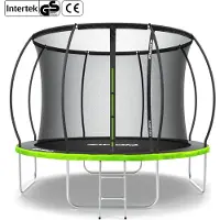 Zipro Trampoline Jump Pro Premium | 10FT Ø 312 cm | Trampoline de jardin Trampoline pour enfants Kit complet avec filet, échelle et housse de protection, extérieur, vert