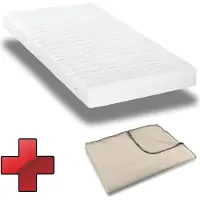 Sleezzze Matelas Premium 7 zones 100x200 cm CloudComfort, hauteur 15 cm, degré de fermeté H2/H3 + couverture douillette Sleezzz Smart 140 x 200 cm