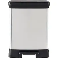 Curver 240642 DECOBIN Mülleimer 30,0 l silbermetallic