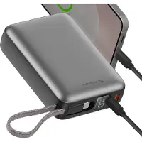 Swissten , Batterie externe 20000mAh 45W avec câble USB-C Ports USB-C et USB, Argent