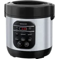 Sencor SRM 0650SS Cuiseur de riz multifonctionnel, 5 modes de cuisson spéciaux, départ différé, triple verrouillage de sécurité, puissance : 350 W