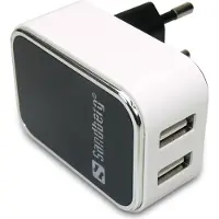 Sandberg AC Charger Dual - Adaptateur secteur - 2.4 A - 2 ports de sortie (2 x USB) - Europe